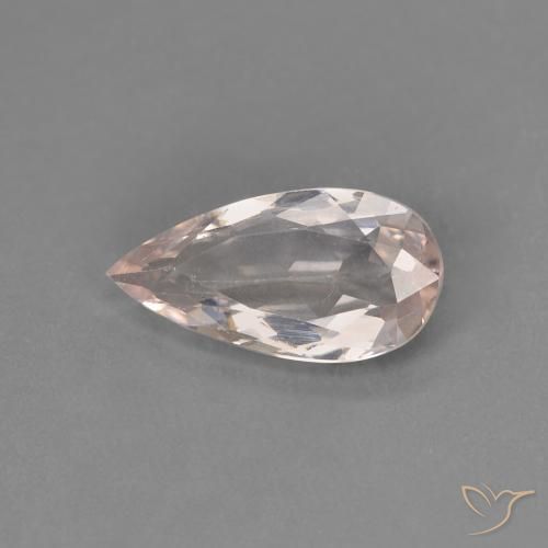 0.97ct Натуральный Фламинго Розовый Морганит, Форма груши, VVS-VS
