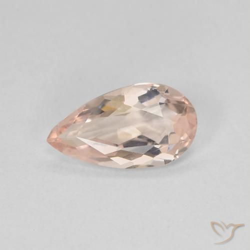 0.91ct Натуральный Medium Light-Pink Морганит, Форма груши, VVS-VS