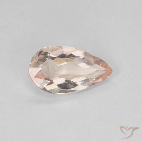 0.91 карата, натуральный Medium Light-Pink Морганит, Форма груши, VVS-VS