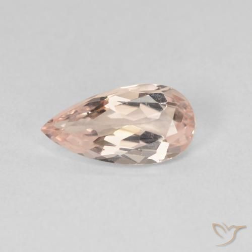 0.94ct Натуральный Очень светло-розовый Морганит, Форма груши, VVS-VS