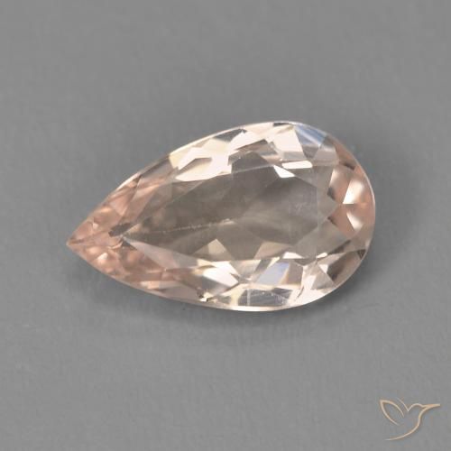 0.93ct Натуральный Оранжево-розовый Морганит, Форма груши, Чистота VVS