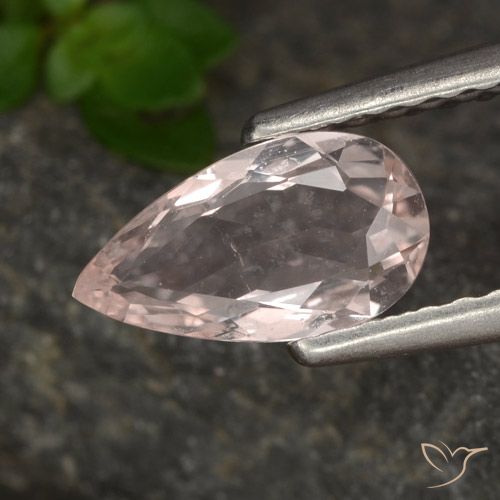 0.58ct Натуральный Светло-розовый Морганит, Форма груши, VVS-VS