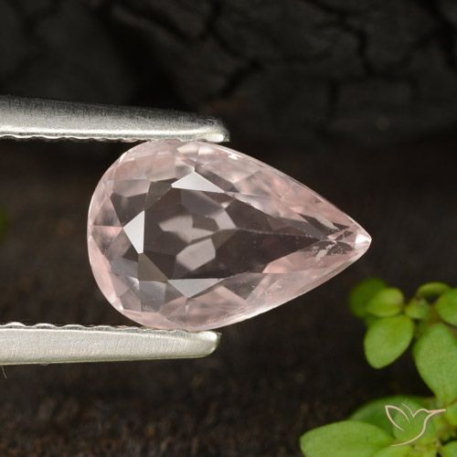 0.99ct Натуральный Средний розовый Морганит, Форма груши, VVS-VS