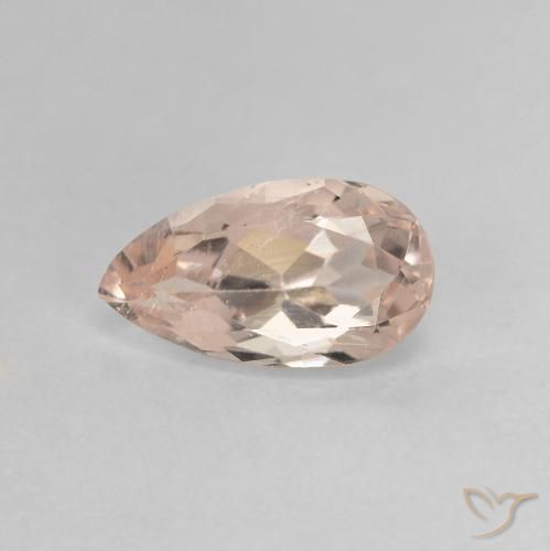 0.96ct Натуральный Средний розовый Морганит, Форма груши, Чистота VS