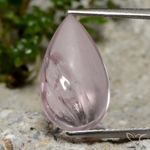 5.49ct Натуральный Светло-розовый разных оттенков Морганит, Форма груши, Прозрачный