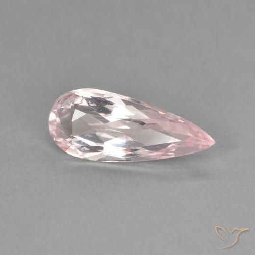 1.02ct Натуральный Светло-розовый Морганит, Форма груши, VVS-VS