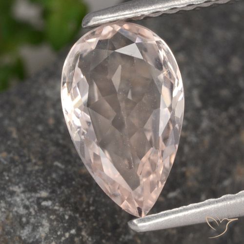 1.22ct Натуральный Фламинго Розовый Морганит, Форма груши, VVS-VS