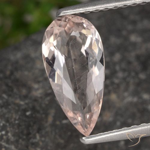 1.09ct Натуральный Фламинго Розовый Морганит, Форма груши, VVS-VS