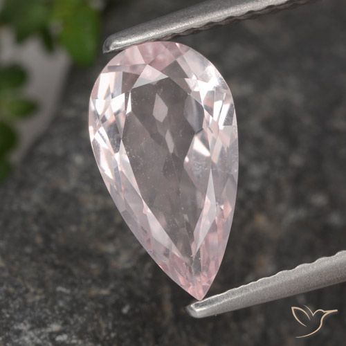1.18ct Натуральный Средне-светло-розовый Морганит, Форма груши, VVS-VS