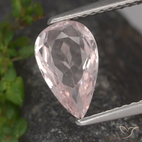 1.16ct Натуральный Оттенки розового Морганит, Форма груши, VVS-VS