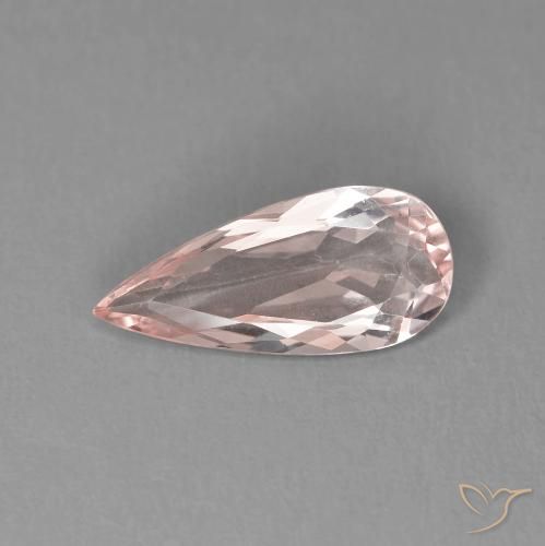 1.24ct Натуральный Фламинго Розовый Морганит, Форма груши, VVS-VS