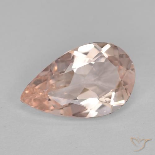 1.14ct Натуральный Средний розовый Морганит, Форма груши, VVS-VS