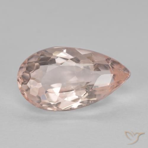 1.16ct Натуральный Фламинго Розовый Морганит, Форма груши, Чистота VS
