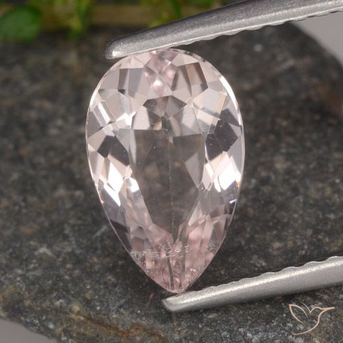 1.14ct Натуральный Фламинго Розовый Морганит, Форма груши, VVS-VS