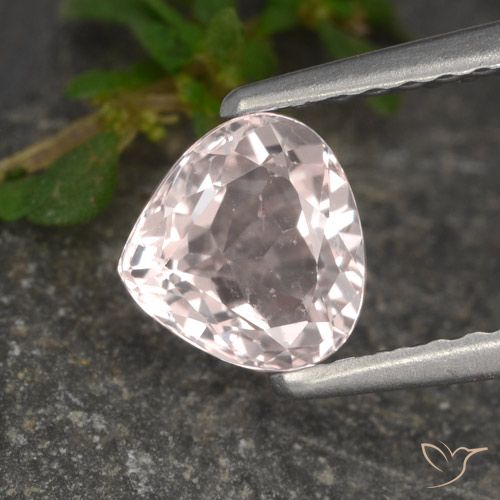 0.67ct Натуральный Фламинго Розовый Морганит, Форма груши, Чистота VS