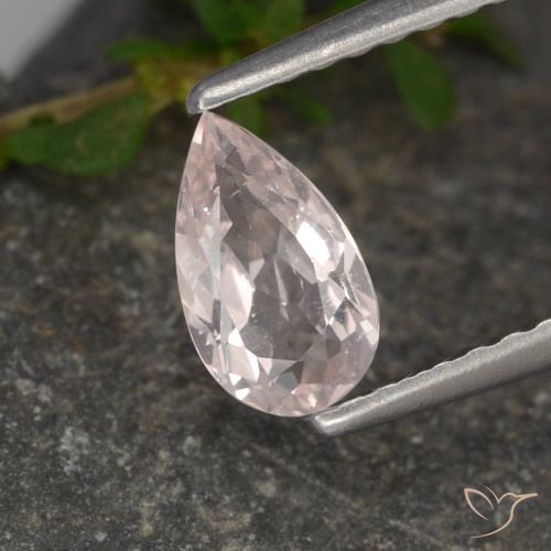 0.47ct Натуральный Фламинго Розовый Морганит, Форма груши, Чистота VS