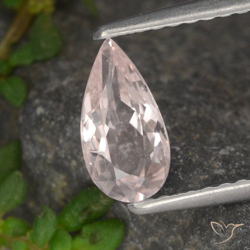 0.69ct Натуральный Розово-розовый тон Морганит, Форма груши, Чистота VVS