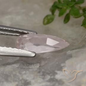 0.59 карата, натуральный Кораллово-розовый тон Морганит, Форма груши, Чистота VVS