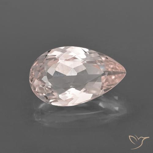 2.09ct Натуральный Светло-розовый Морганит, Форма груши, Чистота VS