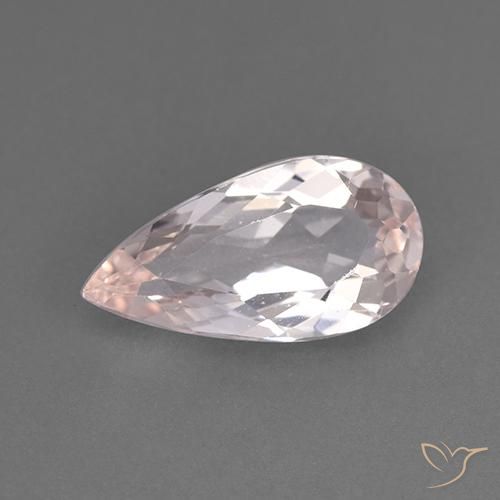 1.30ct Натуральный Светло-розовый Морганит, Форма груши, VVS-VS