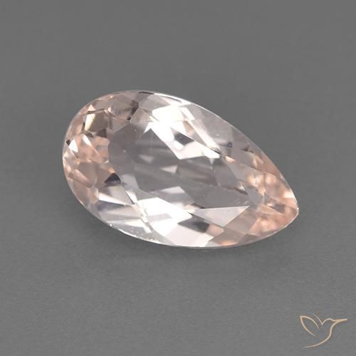 1.30ct Натуральный Средний розовый Морганит, Форма груши, Чистота VS