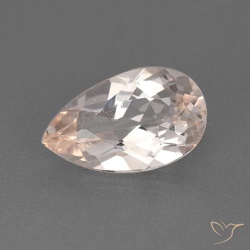 1.20ct Натуральный Оранжево-розовый Морганит, Форма груши, VVS-VS