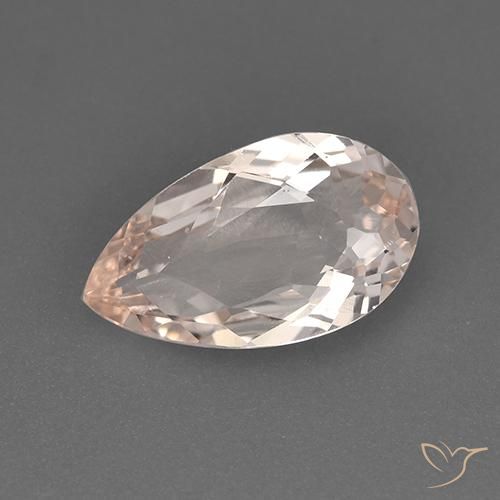 1.39ct Натуральный Средне-светло-розовый Морганит, Форма груши, VVS-VS