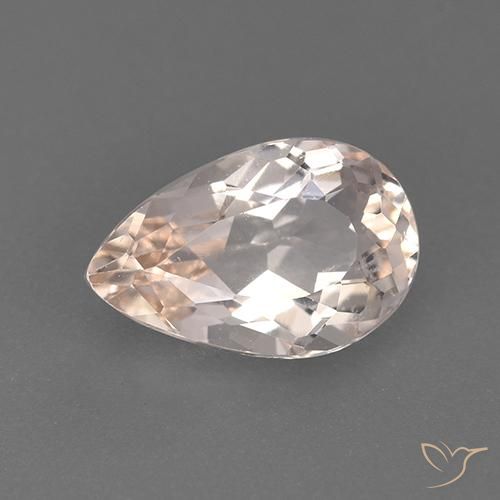 1.51ct Натуральный Оранжево-розовый Морганит, Форма груши, Чистота VS