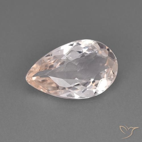 1.67ct Натуральный Очень светло-розовый Морганит, Форма груши, Чистота VS