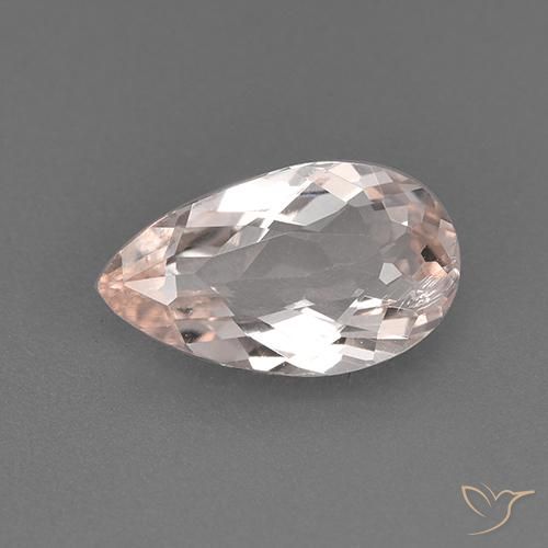 1.25ct Натуральный Средне-светло-розовый Морганит, Форма груши, VVS-VS