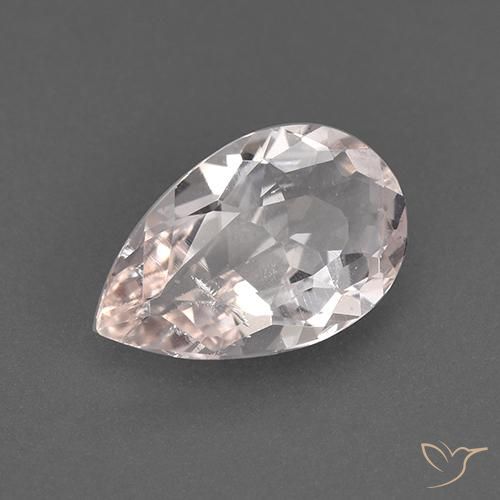 1.16ct Натуральный Светло-розовый Морганит, Форма груши, VVS-VS