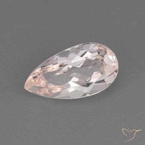 1.10ct Натуральный Фламинго Розовый Морганит, Форма груши, VVS-VS