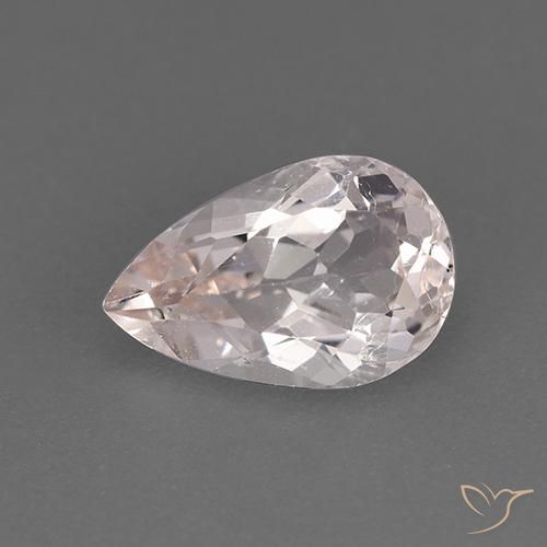 1.51ct Натуральный Фламинго Розовый Морганит, Форма груши, Чистота VS