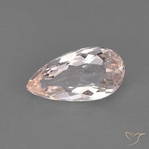 0.97ct Натуральный Средний розовый Морганит, Форма груши, VVS-VS