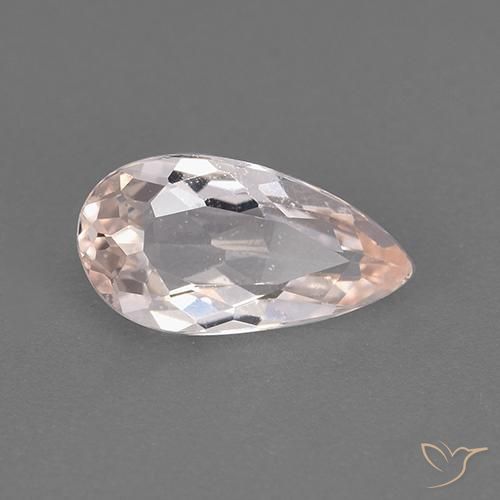 0.97 карата, натуральный Средний розовый Морганит, Форма груши, VVS-VS