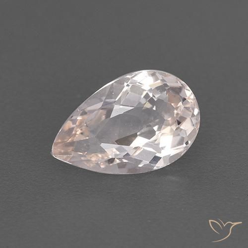 0.90ct Натуральный Светло-розовый Морганит, Форма груши, VVS-VS