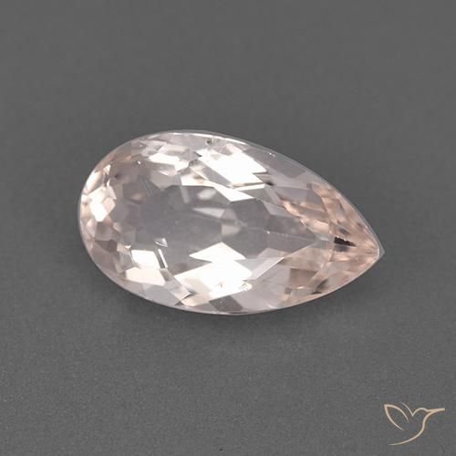 1.37ct Натуральный Фламинго Розовый Морганит, Форма груши, Чистота VS