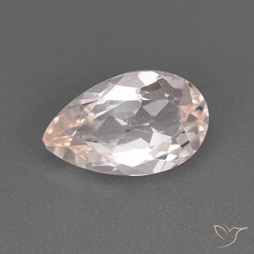 1.42ct Натуральный Фламинго Розовый Морганит, Форма груши, VVS-VS