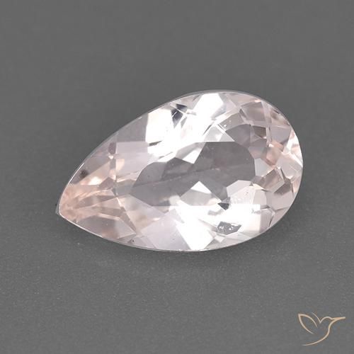 1.38ct Натуральный Светло-розовый Морганит, Форма груши, Чистота VS