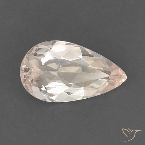 1.21ct Натуральный Оранжево-розовый Морганит, Форма груши, Чистота VS