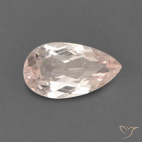 1.60ct Натуральный Оранжево-розовый Морганит, Форма груши, Чистота VS