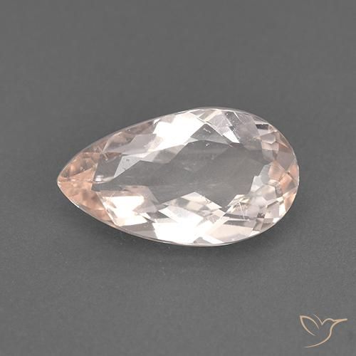 1.21ct Натуральный Оранжево-розовый Морганит, Форма груши, Чистота VS