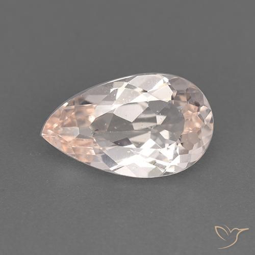 1.42ct Натуральный Оранжево-розовый Морганит, Форма груши, VVS-VS
