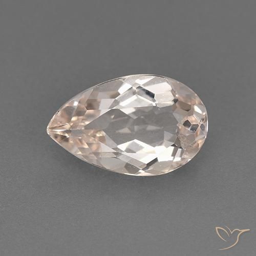 0.90ct Натуральный Очень светло-розовый Морганит, Форма груши, Чистота VS