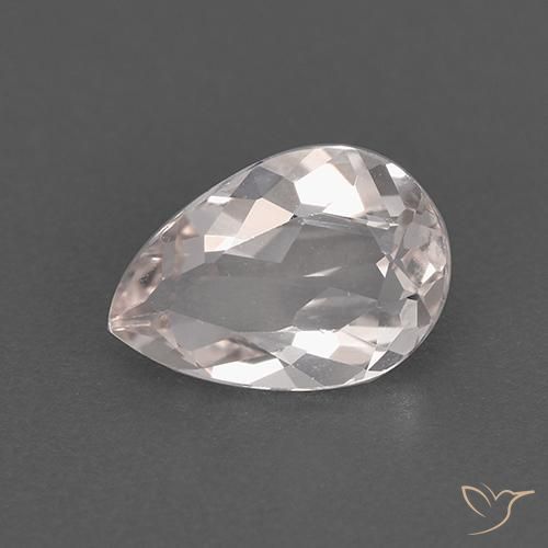 0.98ct Натуральный Фламинго Розовый Морганит, Форма груши, VVS-VS
