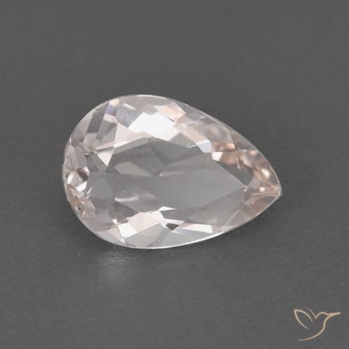 0.98 карата, натуральный Фламинго Розовый Морганит, Форма груши, VVS-VS