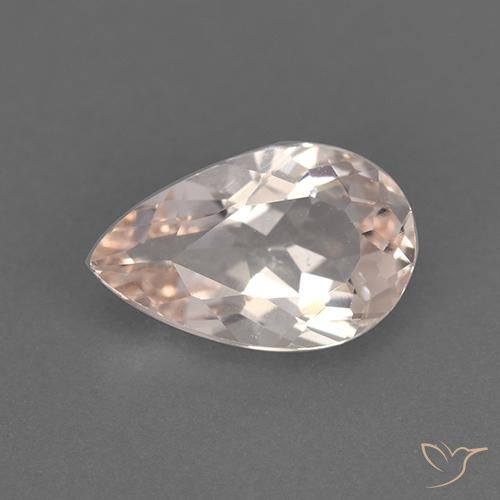 1.05ct Натуральный Средний розовый Морганит, Форма груши, VVS-VS