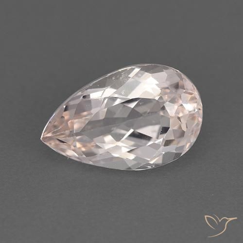1.65ct Натуральный Очень светло-розовый Морганит, Форма груши, VVS-VS