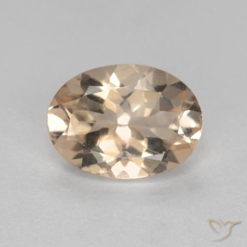 1.05ct Натуральный Оранжево-розовый Морганит, Овал, VVS-VS