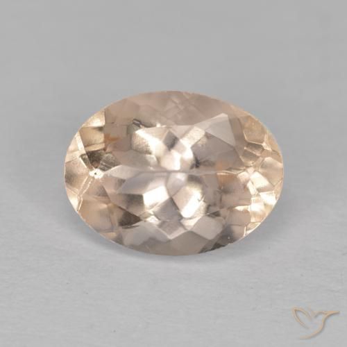 1.24ct Натуральный Оранжево-розовый Морганит, Овал, VVS-VS